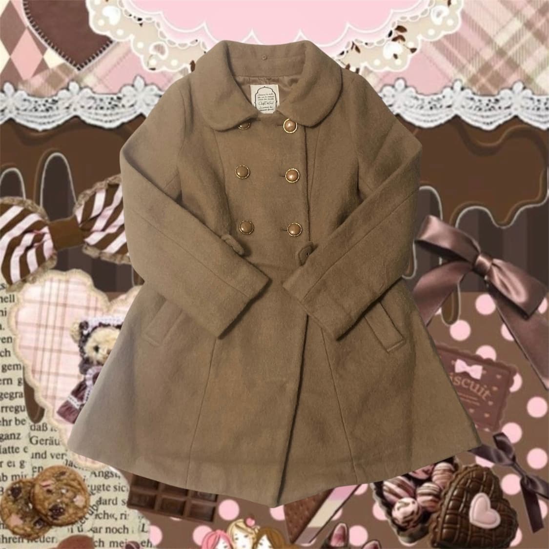 초코맛 히메갸루 라떼갸루 코트 빈티지 리즈리사 엑시즈팜 양산형 지뢰계 상품이미지1