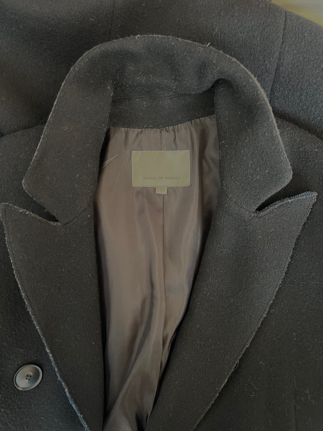 보브 VOV 여성 블랙 오픈더블코트 울코트 상품이미지5