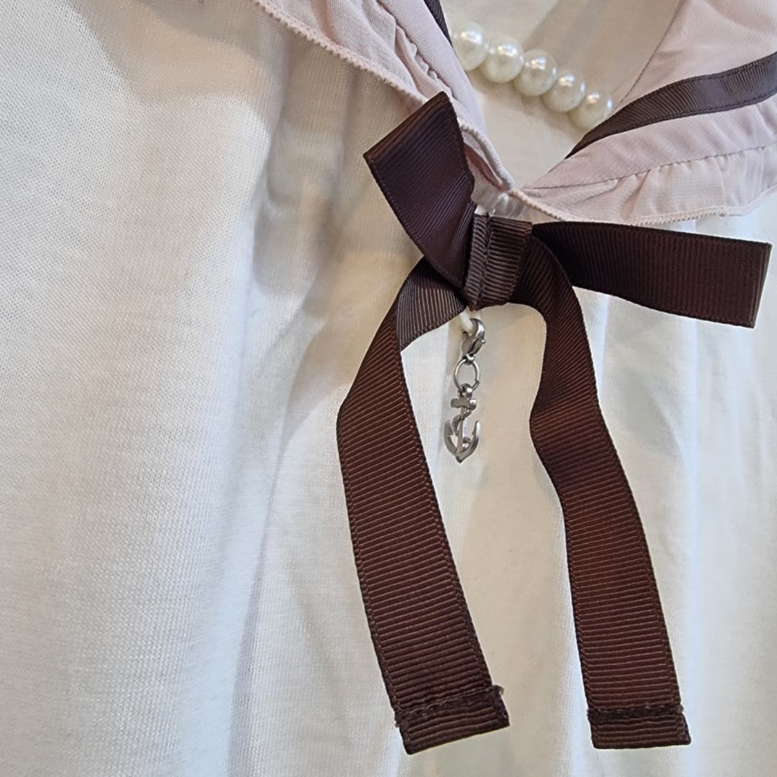 axes femme(액시즈팜) 세일러카라 리본 롱탑 상품이미지2