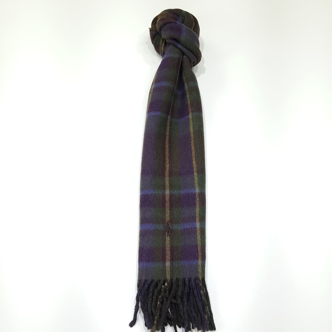 MX502 폴로 90s 이태리판 램스울 양면 타탄체크 머플러 목도리 상품이미지5