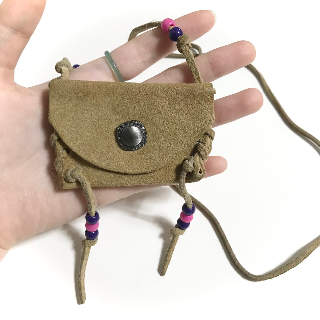 일본 빈티지 목걸이 모리걸 히피 보헤미안 에스닉 스웨이드 끈 상품이미지3