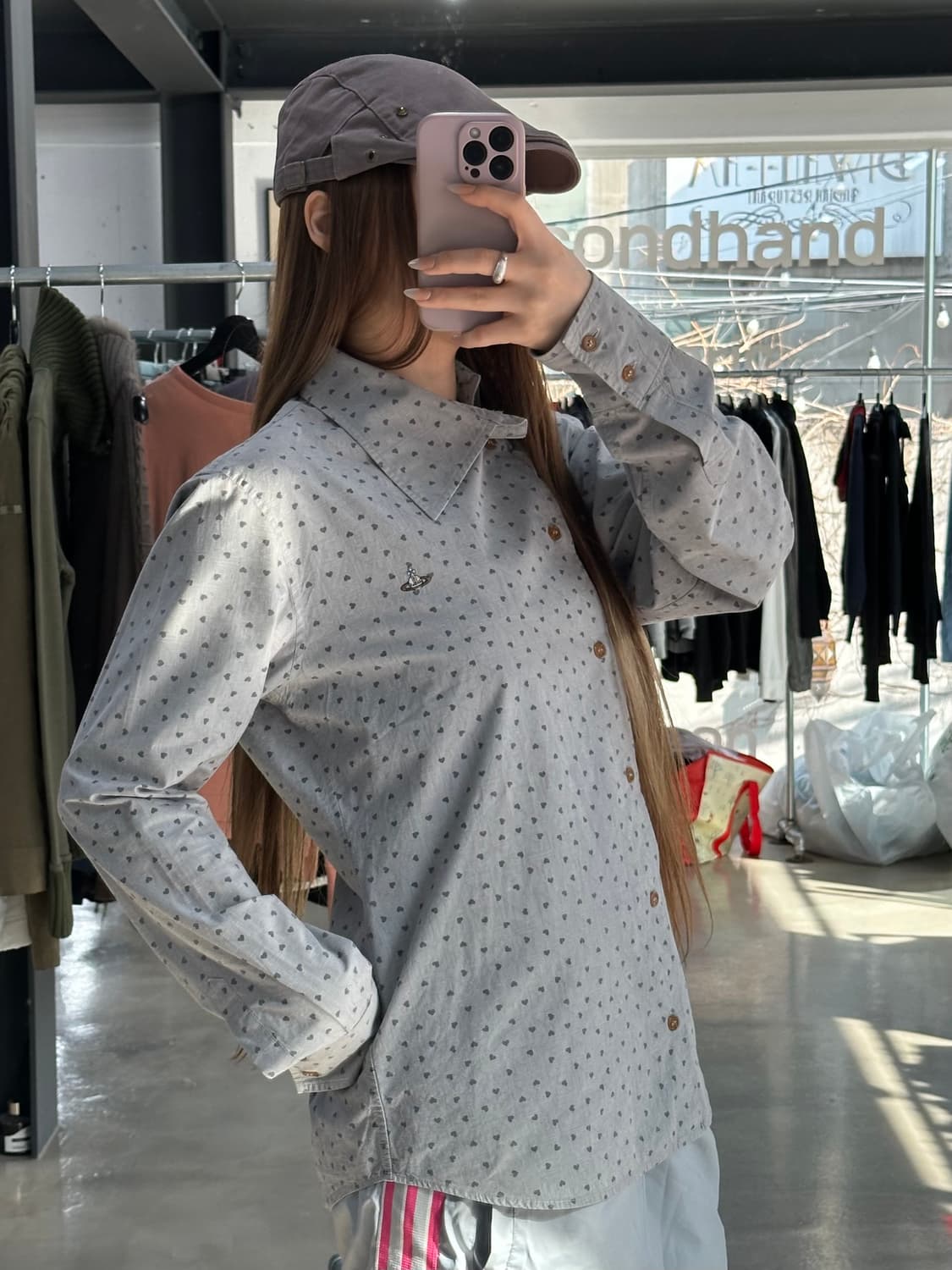 비비안웨스트우드 하트 사선버튼 Orb 셔츠  상품이미지3