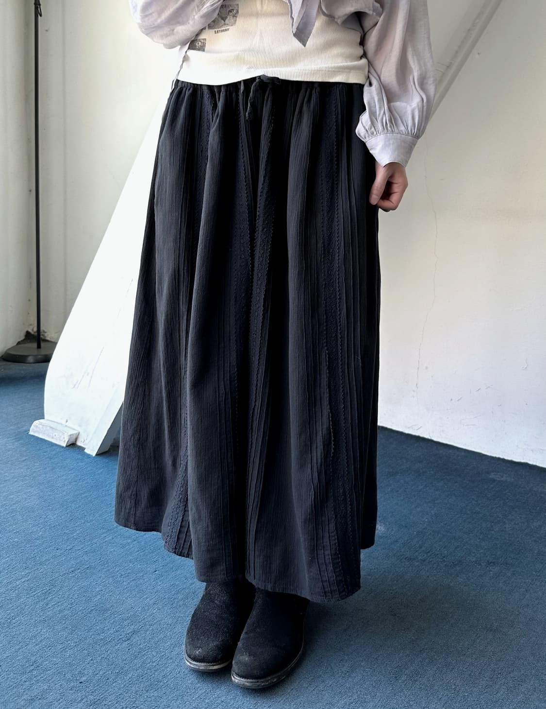 Natural cotton 3/4 panel gaucho pants 상품이미지9