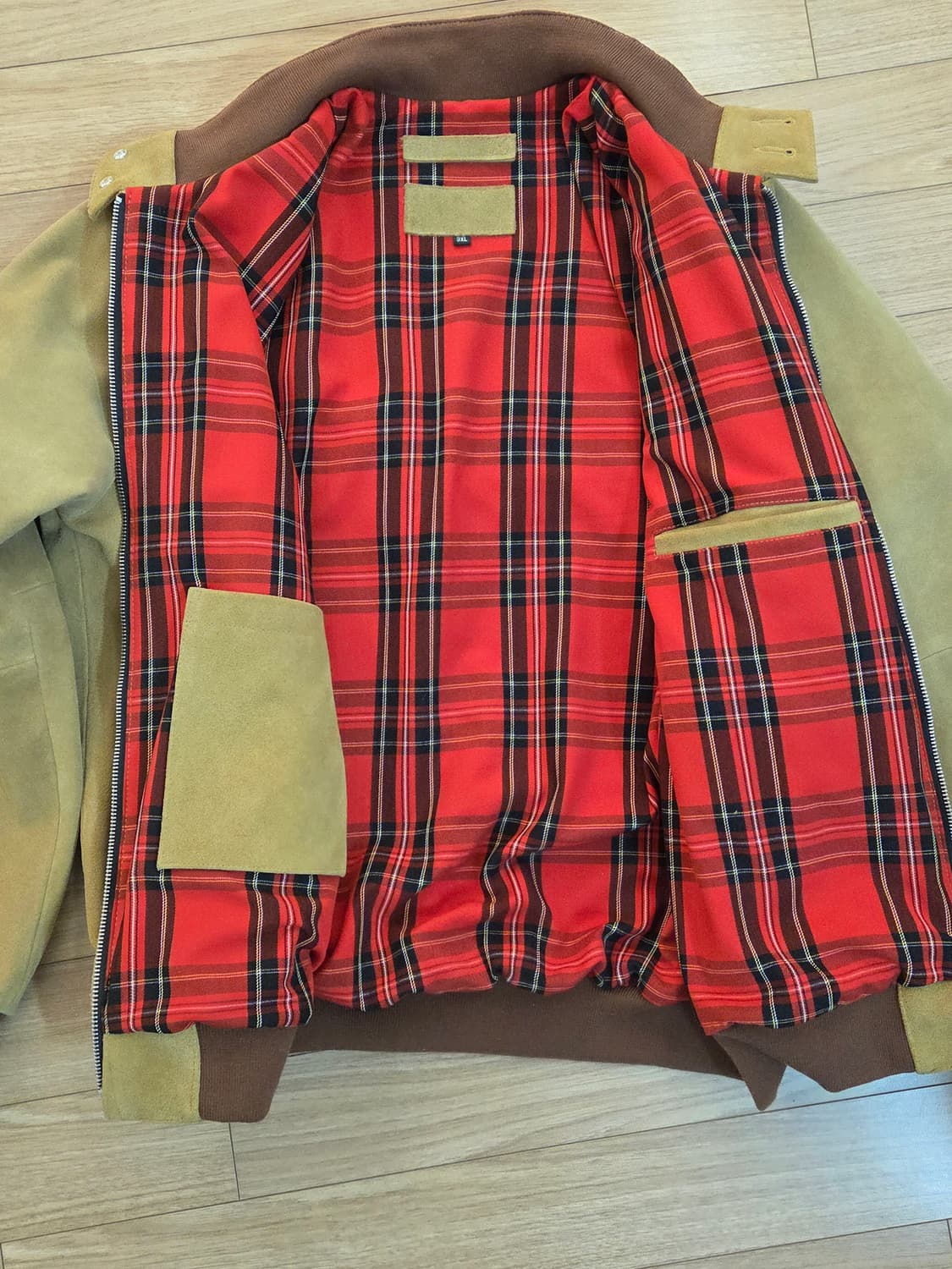 민트급 차메카지 가죽 누벅 블루종 3xl (105~110) 상품이미지3