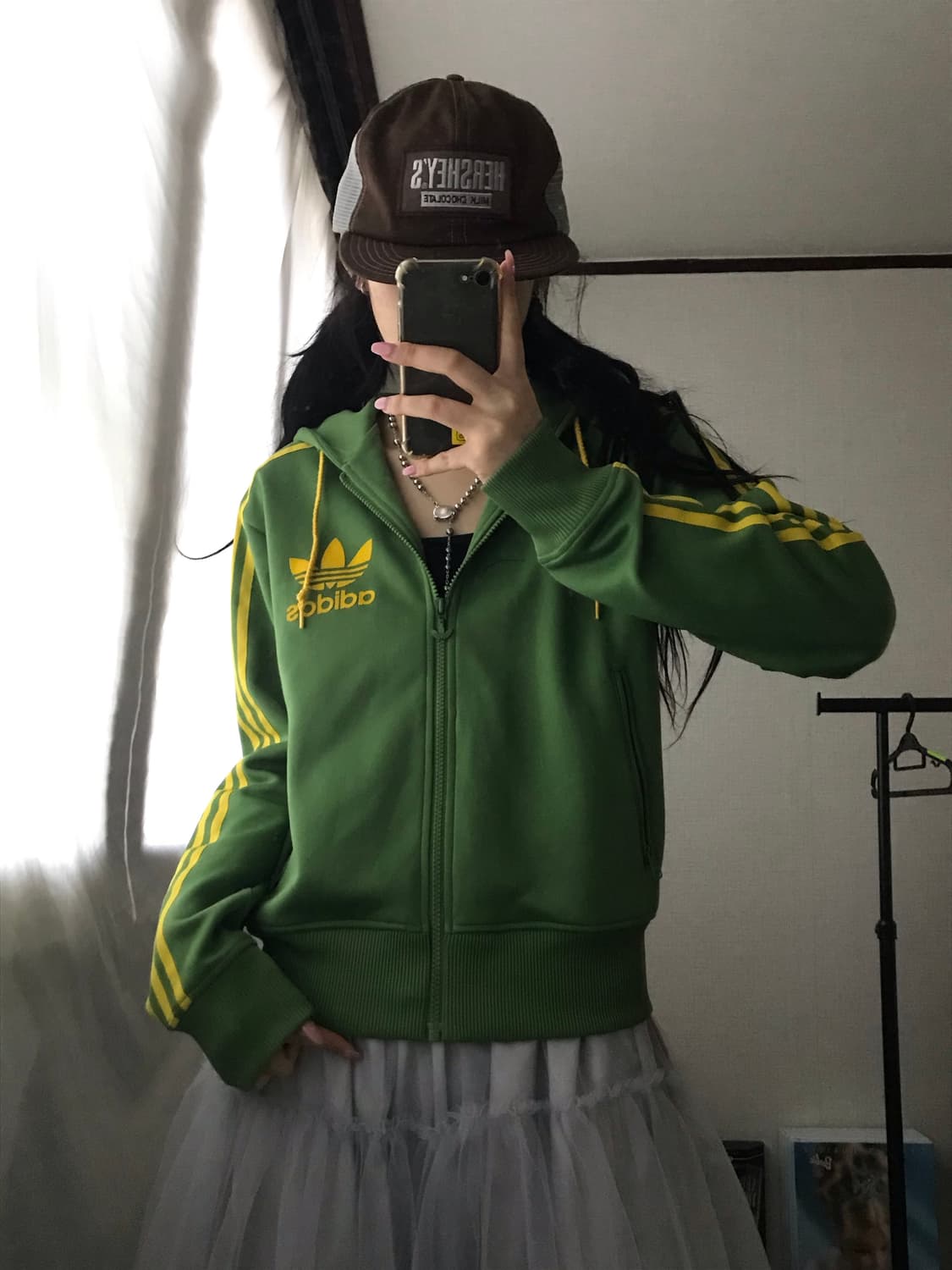아디다스 00s 연두 후드져지 상품이미지1