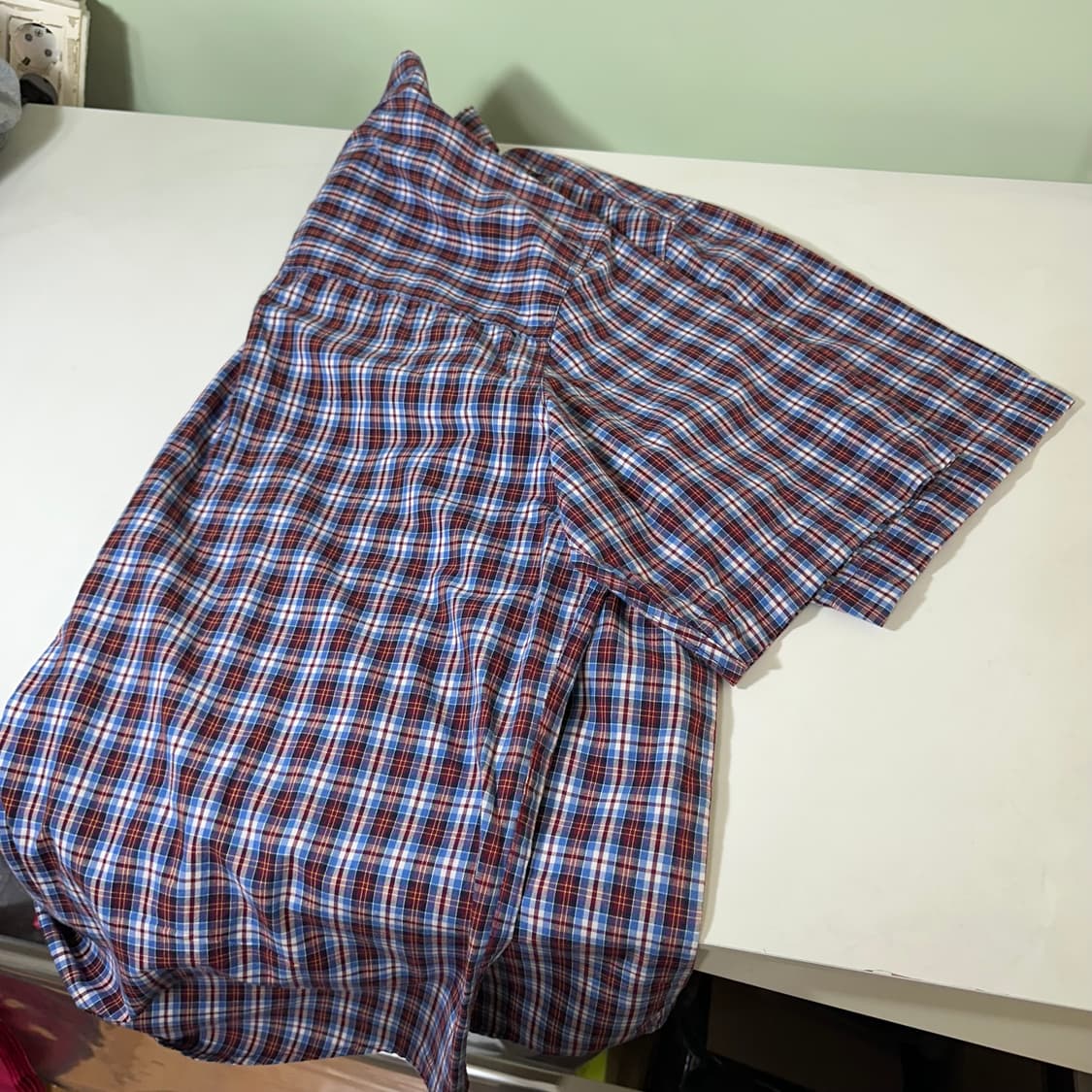 XXL 챕스 랄프로렌 오버핏 원포켓 체크 코튼 반팔셔츠 상품이미지6