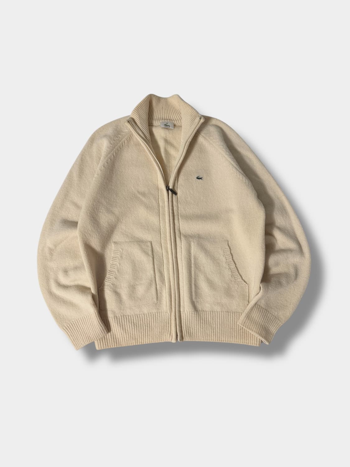 라코스테 루즈핏 00‘s 아이보리 울 니트 집업 상품이미지1