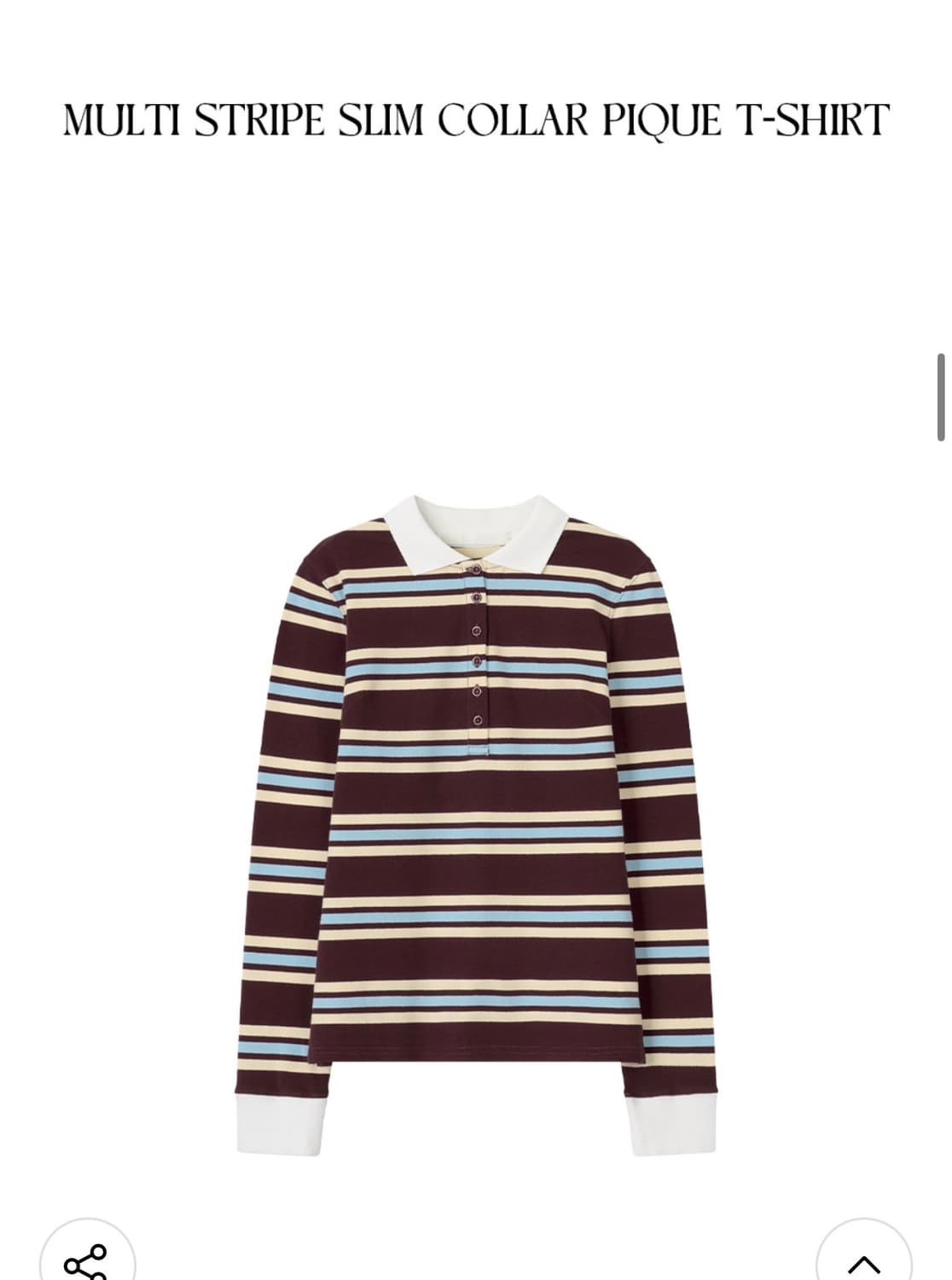 (S) 드로우핏 우먼 멀티 스트라이프 슬림 카라 피케 티셔츠 판매 상품이미지7