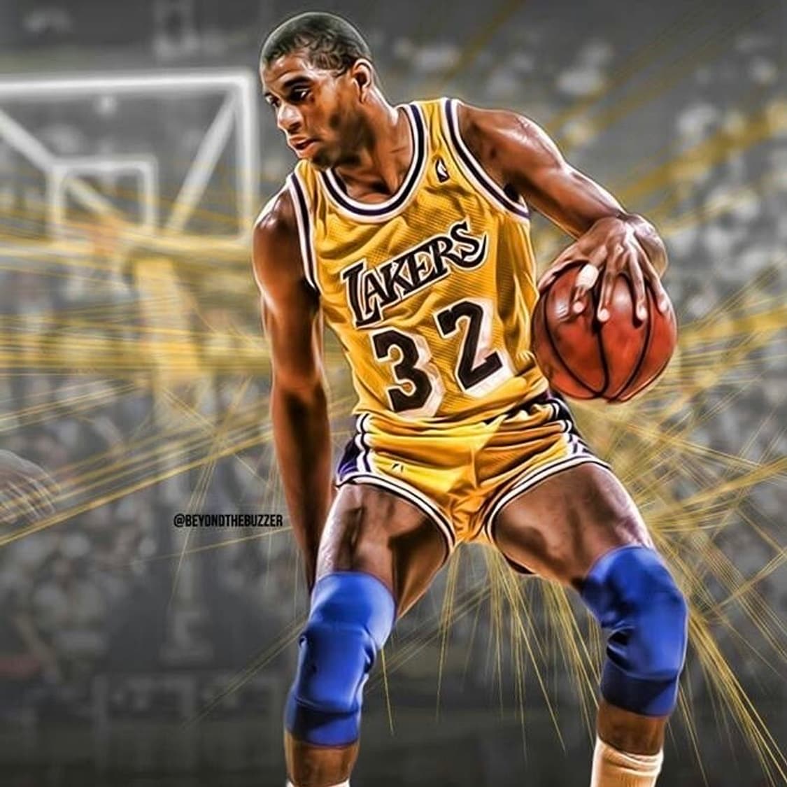 00s 미국 빈티지 아디다스 NBA LA레이커스 매직존슨 농구유니폼 상품이미지2