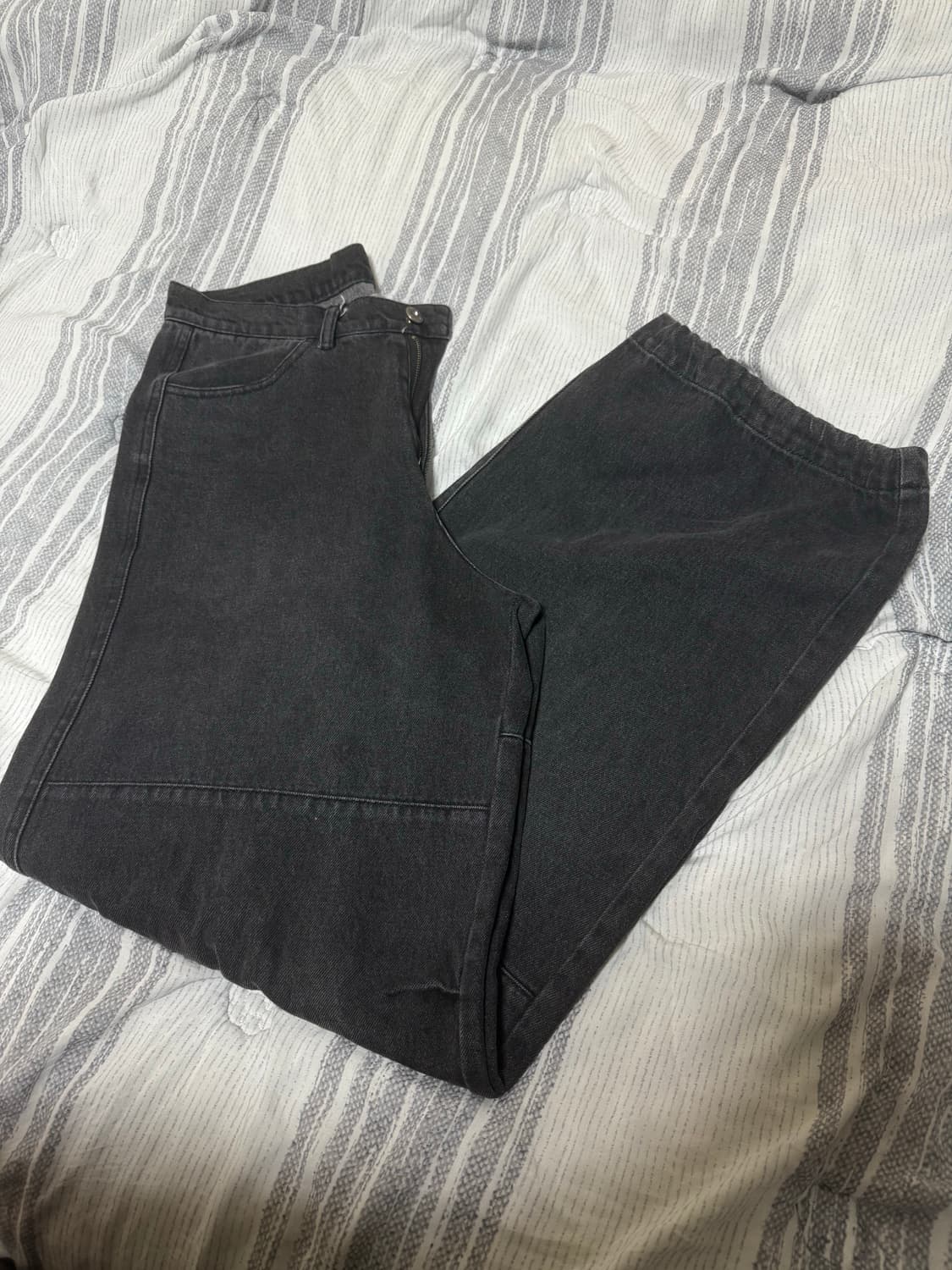 (1) 9999아카이브 X 허율 오블리크 포켓 와이드 카고 데님 팬츠 상품이미지3