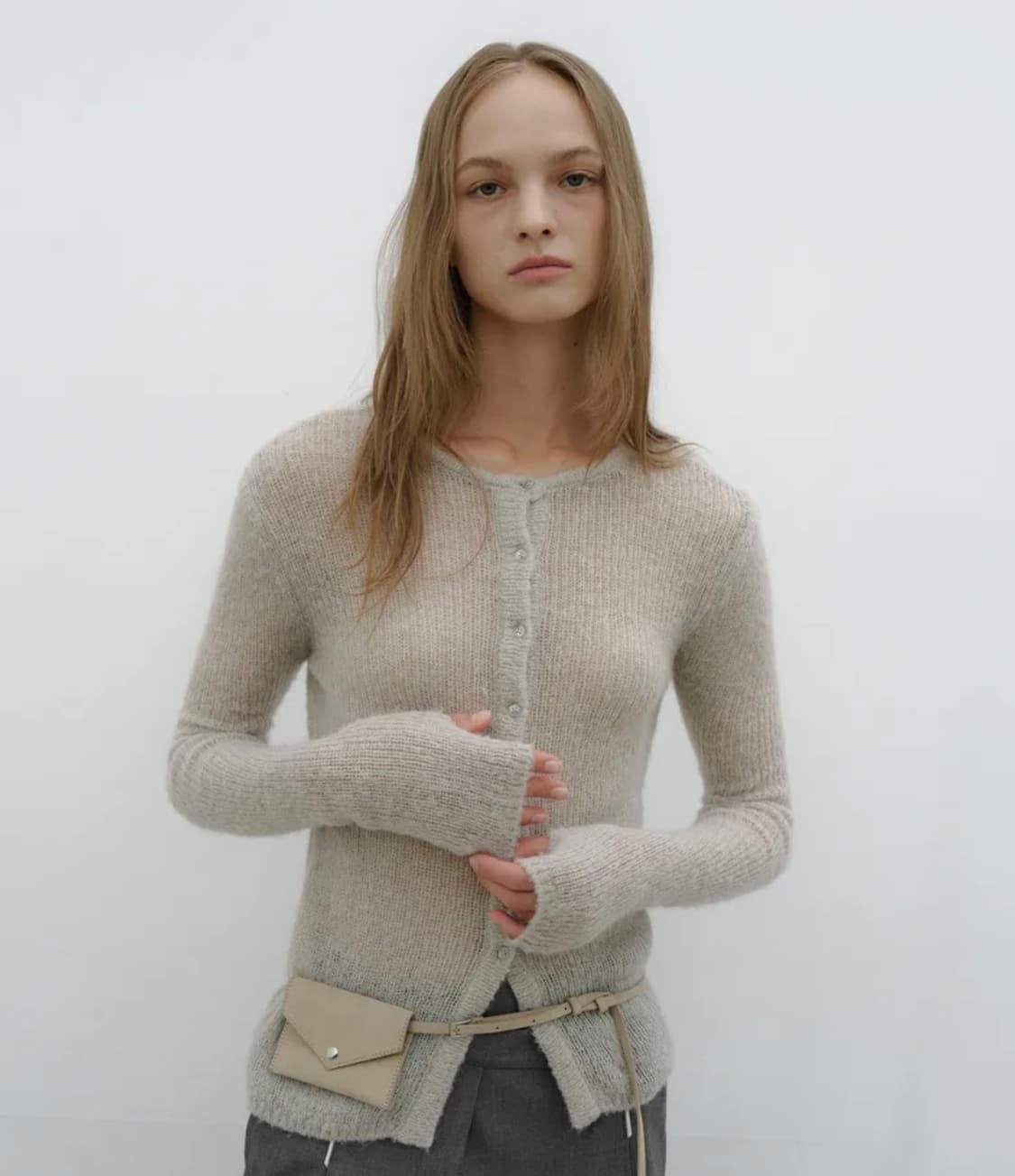 로우타이드 lowtide 알파카 핸드워머 니트(그레이) 상품이미지1