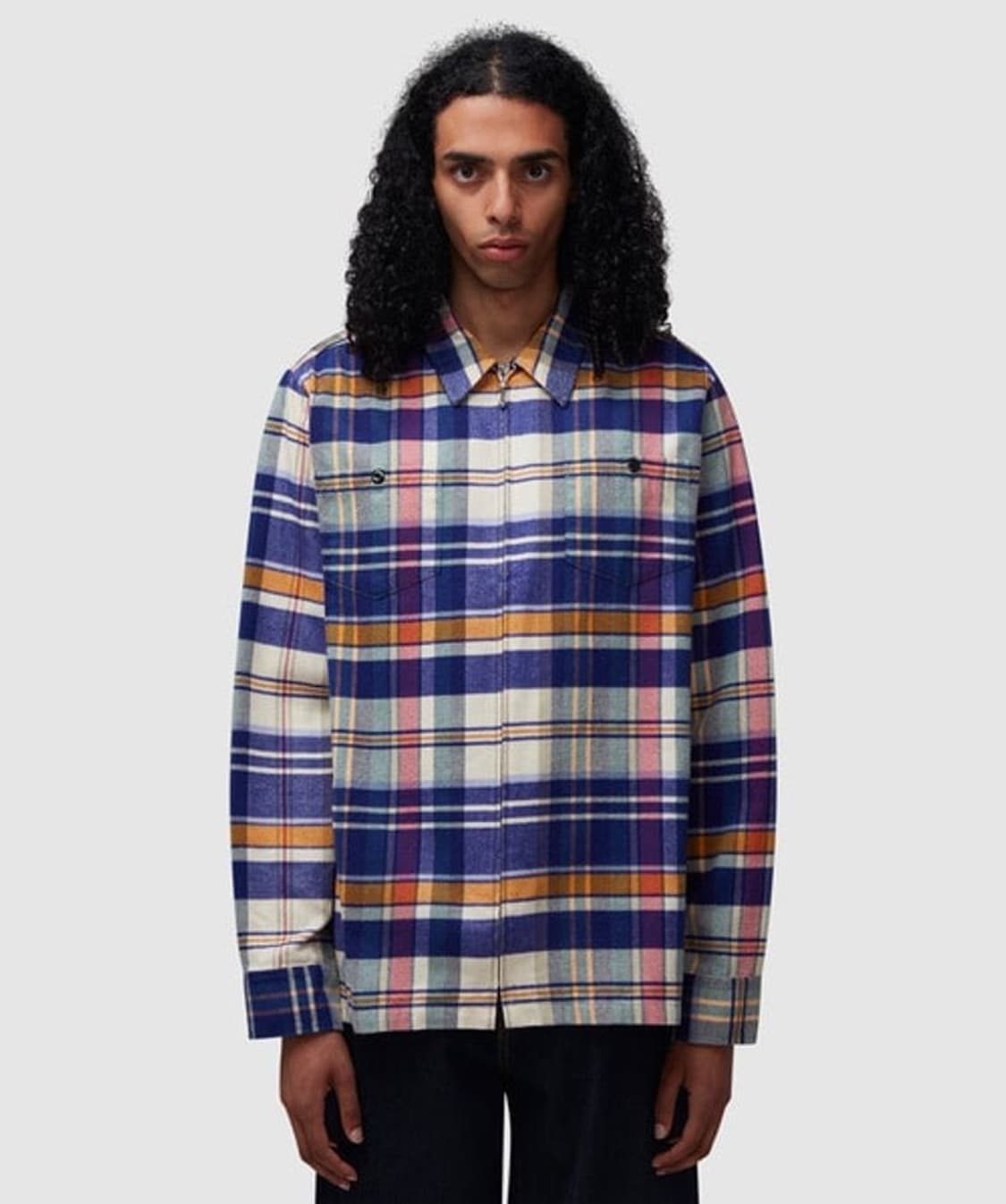 [M][100] 노아 플란넬 집업 체크 셔츠 상품이미지10