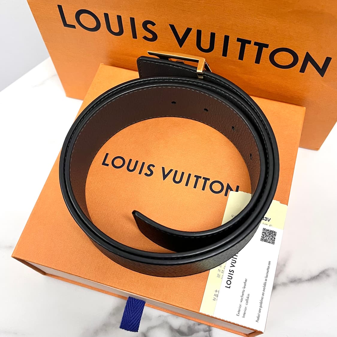[S급/정품] 루이비통 LV 금장 리버서블 벨트 상품이미지3
