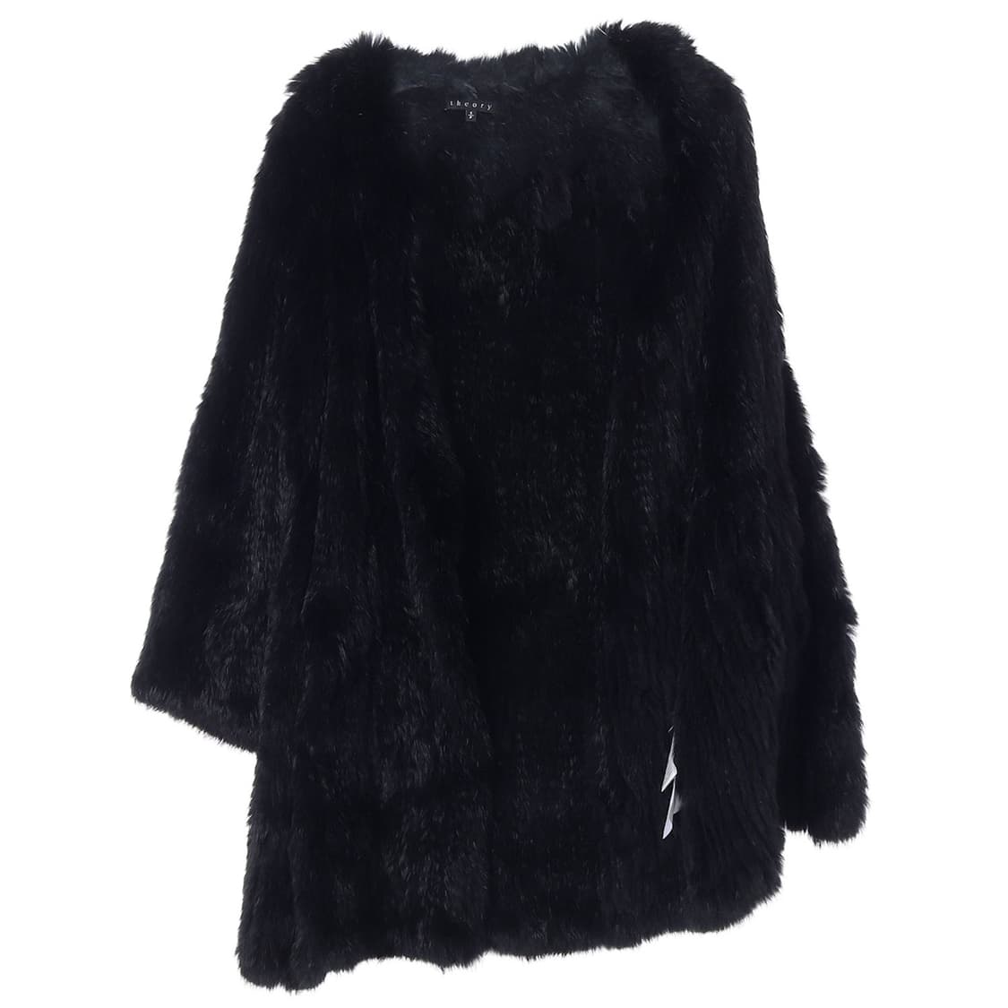 [S]띠어리 토끼털100% 블랙 라운드 모피코트 퍼자켓
 상품이미지4