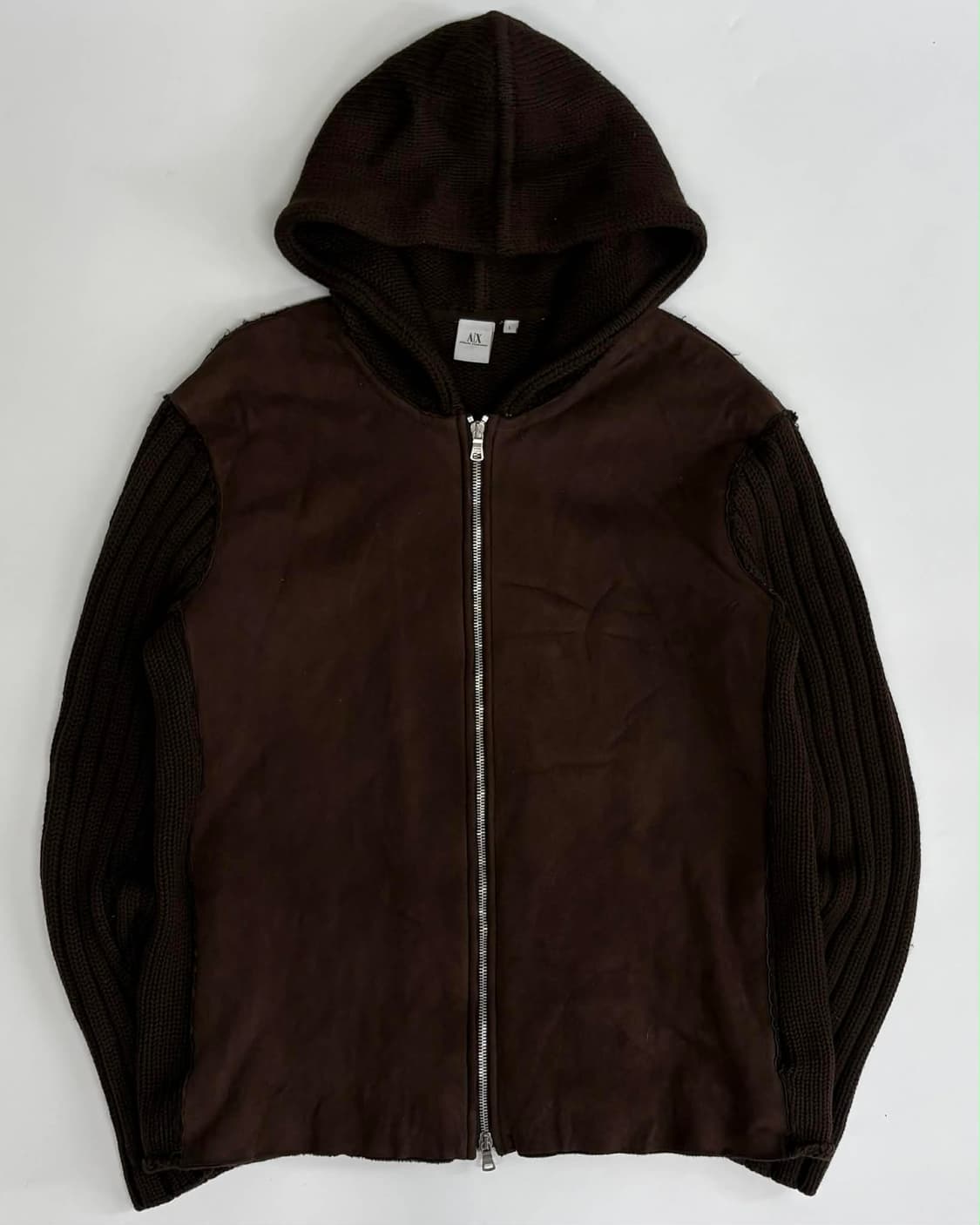 [L] 아르마니 익스체인지 스웨이드 니트 후드 집업 상품이미지1