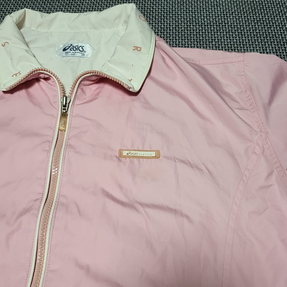 아식스 올드스쿨 바람막이 자켓 화이트/핑크 (100) 상품이미지3