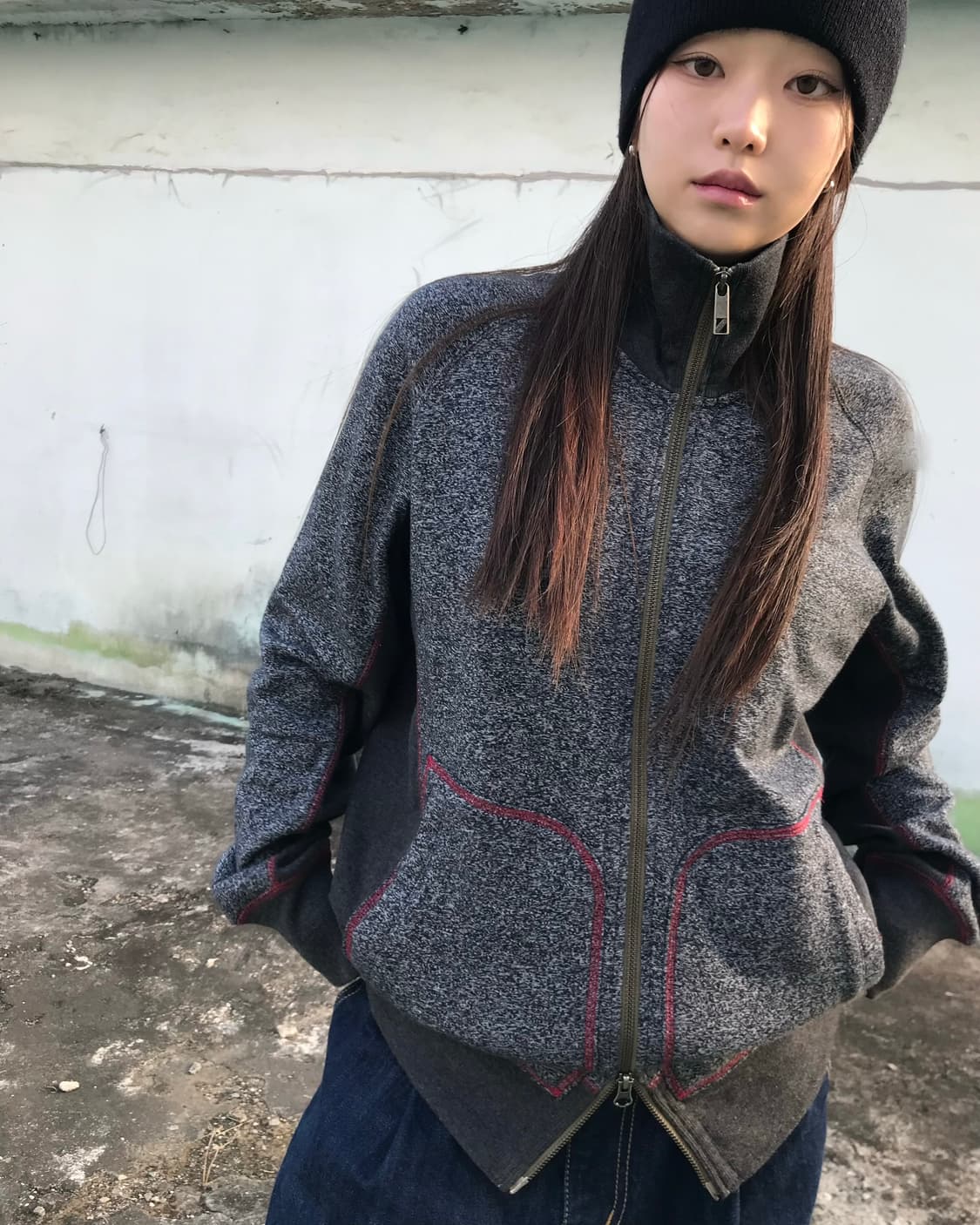 레드 스티치 투웨이 집업 상품이미지9