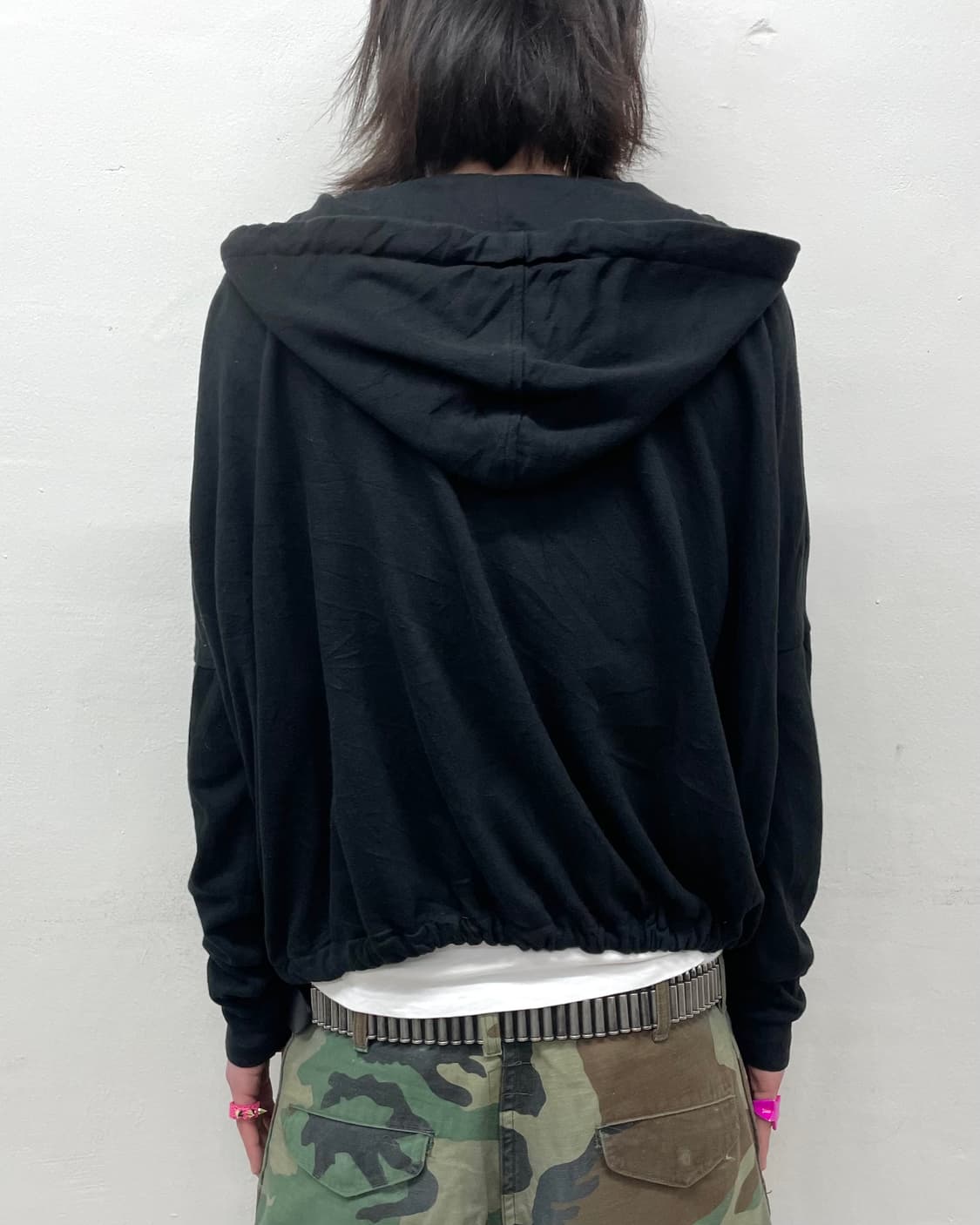 String Big Hoodie Black Hoodie Zip-Up 상품이미지2