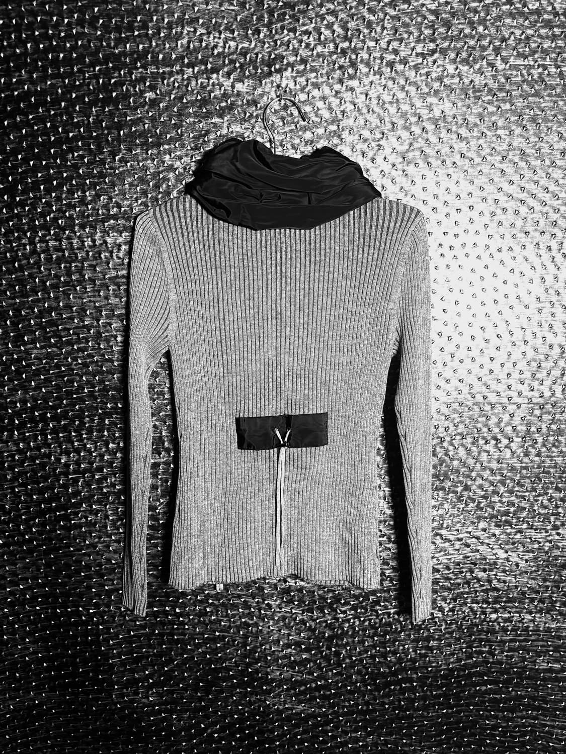 Yorkmass 나일론 후디 골지니트 상품이미지2