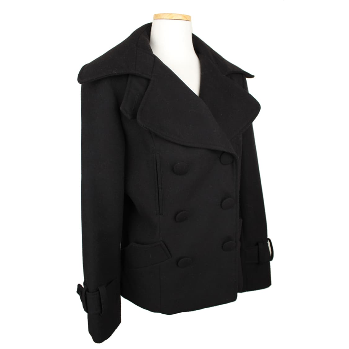 리나시멘토 블랙 와이드카라 더블버튼 숏코트(S) 상품이미지2