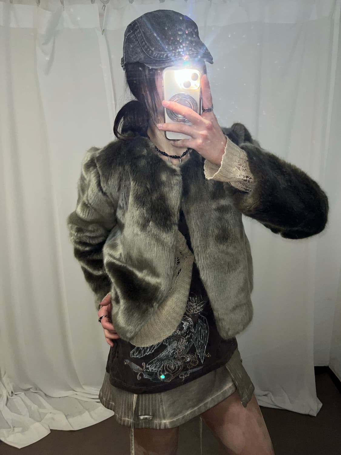 쉬머 골드 에코퍼 자켓 상품이미지3