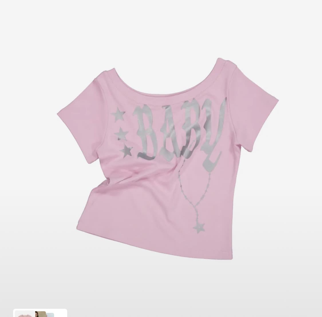 셋업이엑스이 BABY WIDE NECK TOP / PINK 상품이미지1
