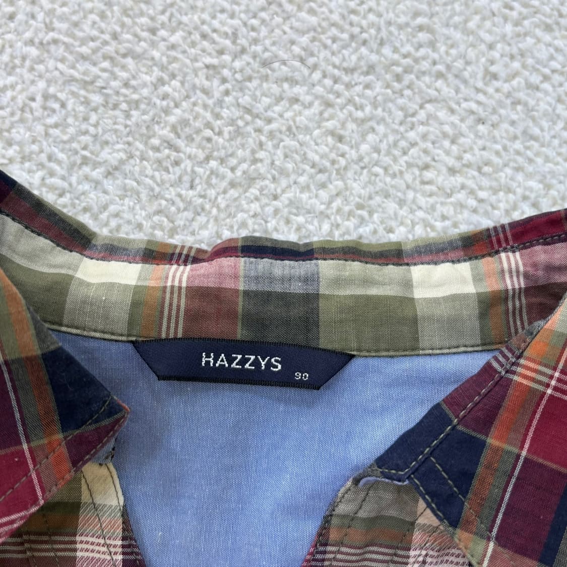 90 헤지스 투포켓 체크 패턴 셔츠 0416E 상품이미지3