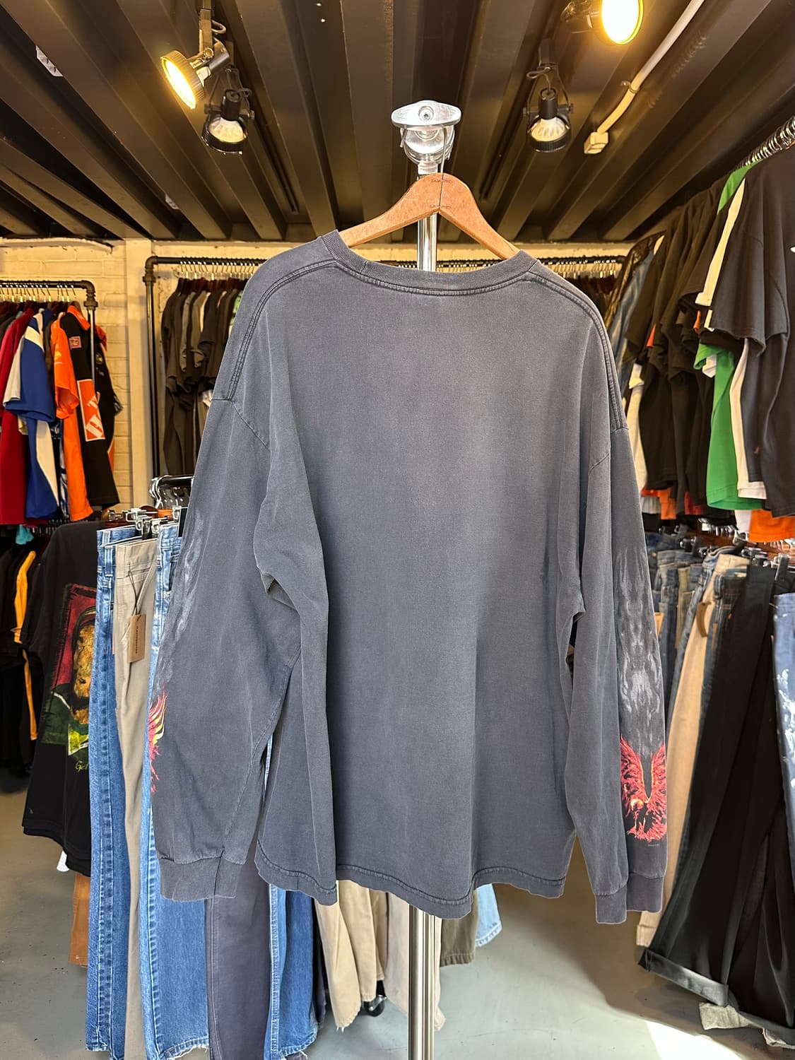 Genuine Biker 페이드 프린팅 롱슬리브 티셔츠 상품이미지2