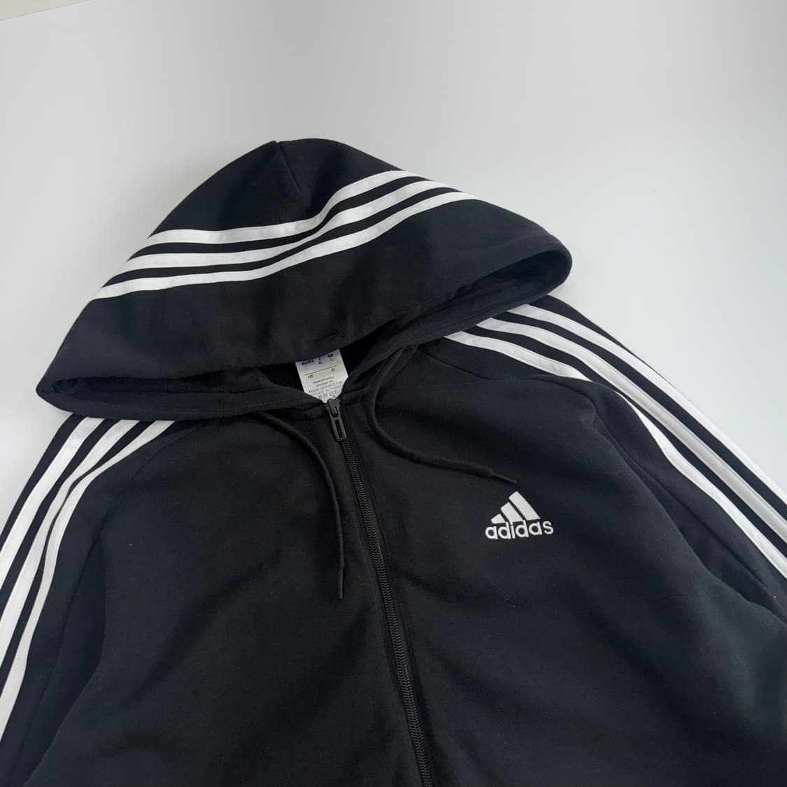 Adidas 아디다스 삼각로고 블랙 트랙탑 후드집업  상품이미지4