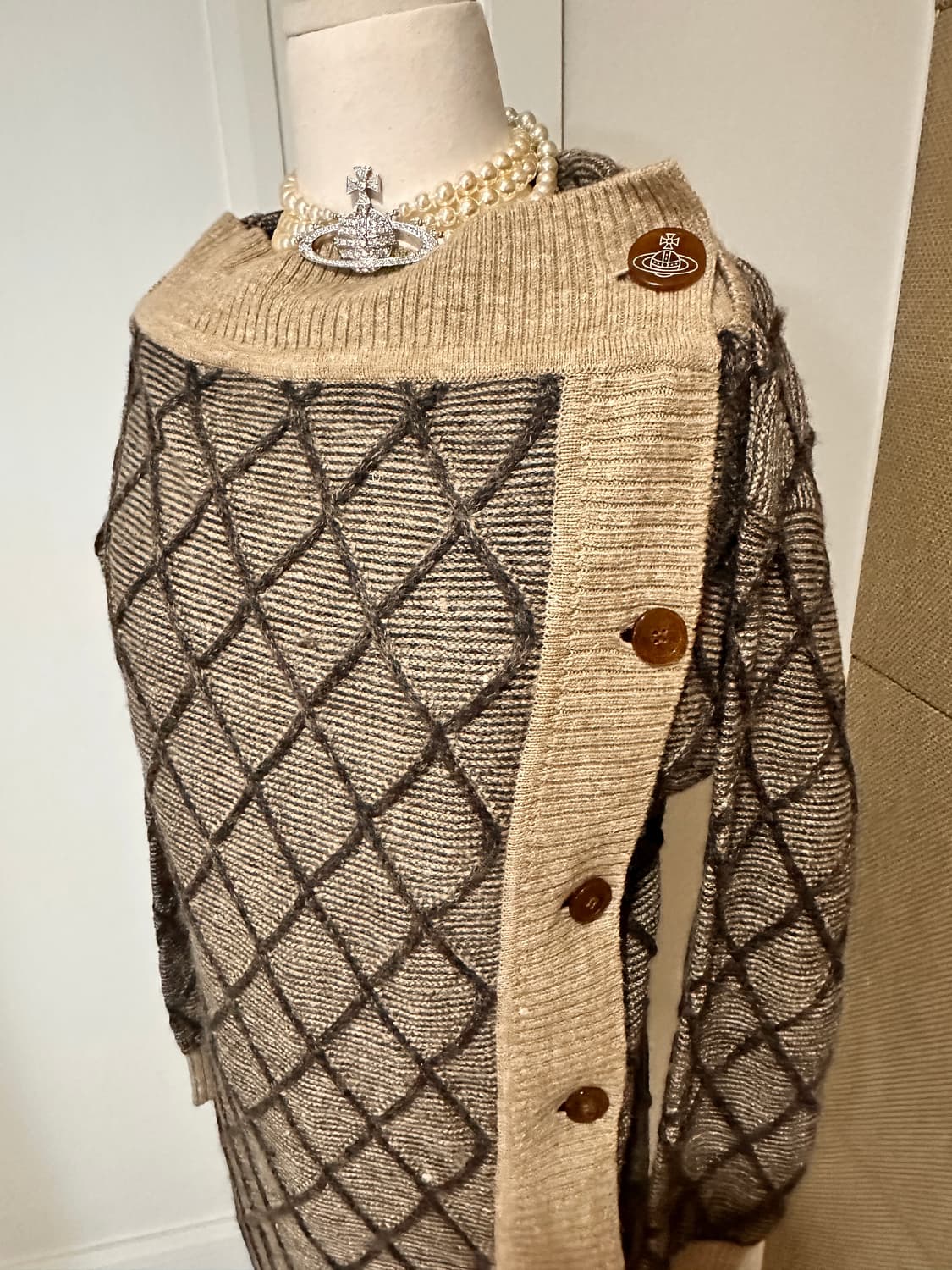 비비안웨스트우드 아가일 orb버튼가디건 원피스 상품이미지2