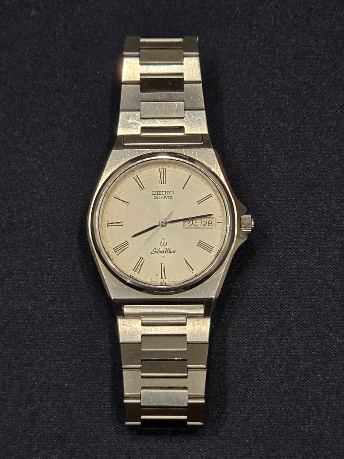 80s 빈티지 세이코 실버웨이브 쿼츠 로만 다이얼 (5933-7020) 상품이미지2