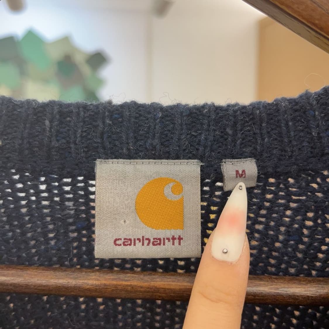 칼하트 WIP 앙글리스틱 빈티지 캐주얼 오버핏 울 니트 M C09336 상품이미지5