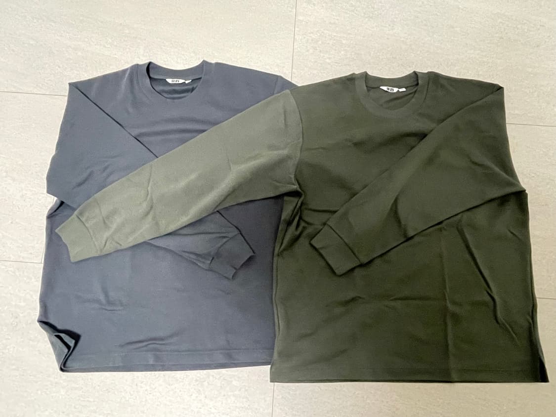 유니클로u AIRism코튼크루넥T 58 dark green 상품이미지2