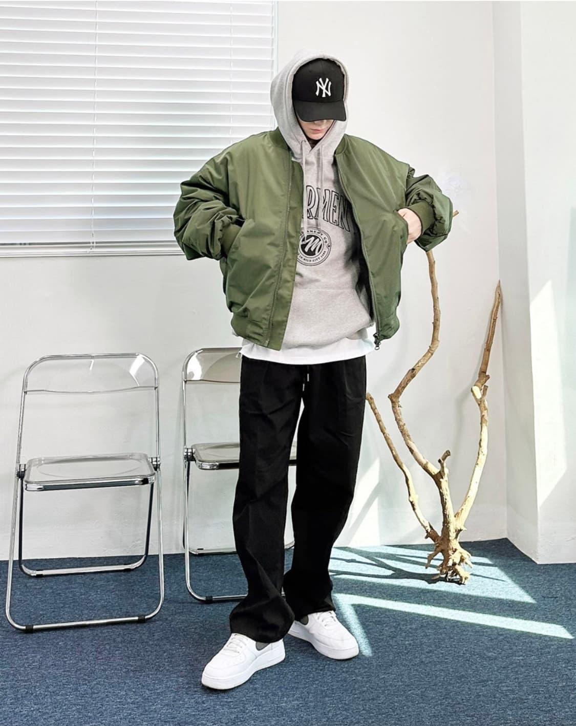 모더먼트(Moderment) 오버사이즈 MA-1 누빔 항공점퍼  상품이미지3