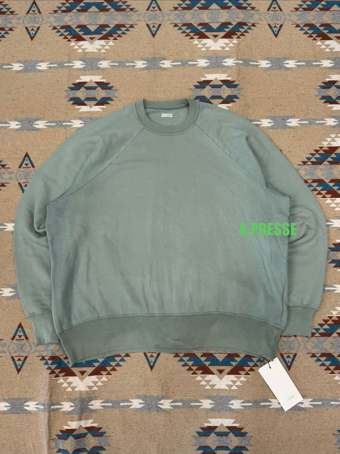 [3] 아프레쎄 빈티지 라이트 웨이트 스웻셔츠 그린 -26ss 상품이미지1
