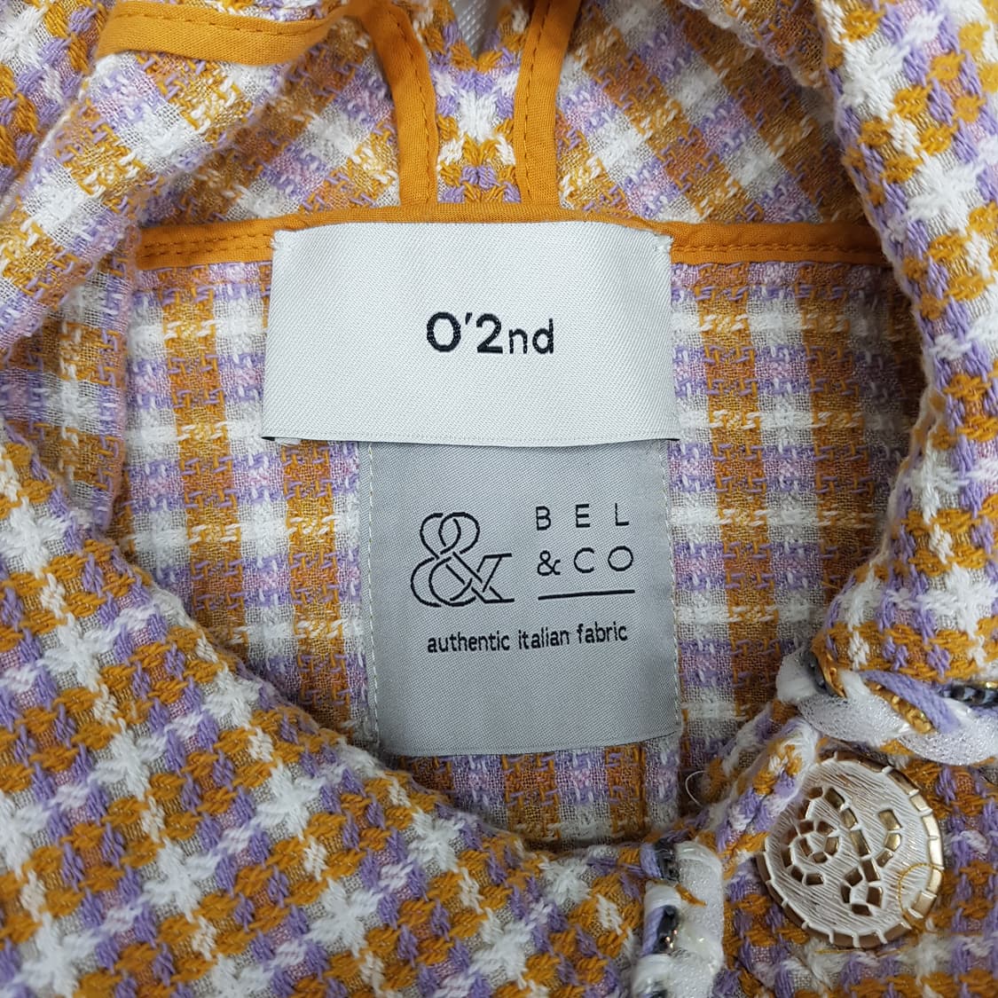 오즈세컨 2020 컬러 체크 트위드 자켓 82-94-160사이즈 상품이미지6