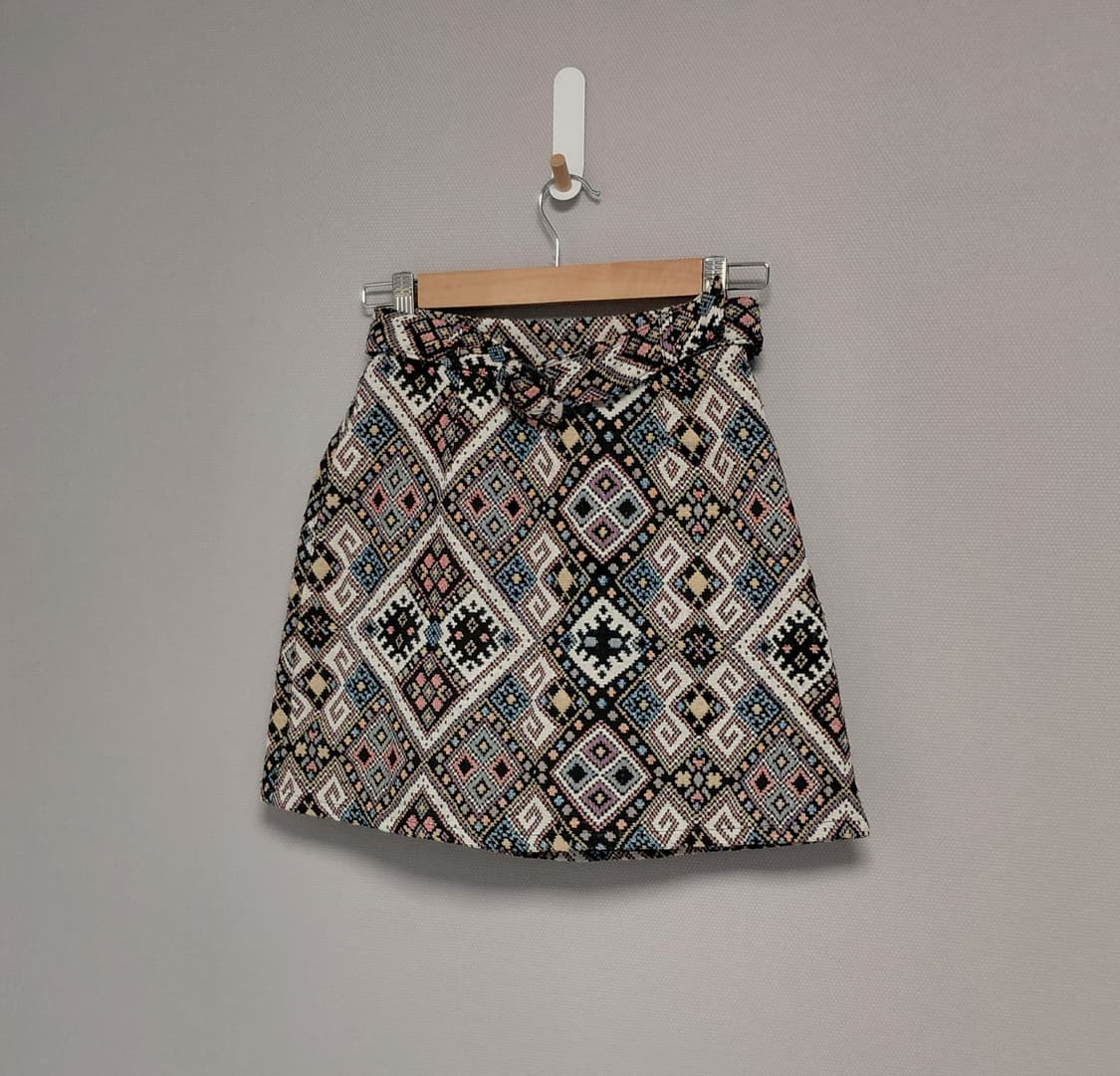 에스닉패턴 자카드 미니스커트 상품이미지1