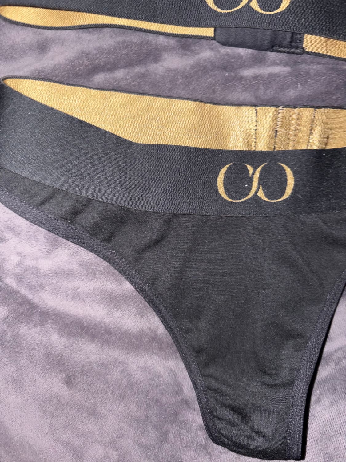 qise 바프용 섹시 고급 블랙 골드 뫼비우스 배색 깔롱 속옷 세 상품이미지7