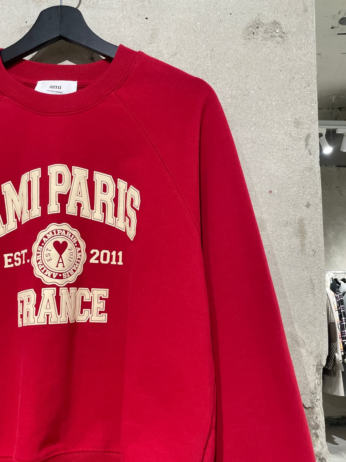 아미 22F/W 레드 파리스 로고 크루넥 스웻 셔츠 상품이미지3