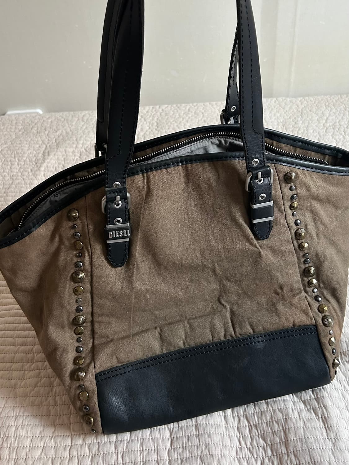 DIESEL Japan Vintage 캔버스 레더 숄더백 브라운 상품이미지3