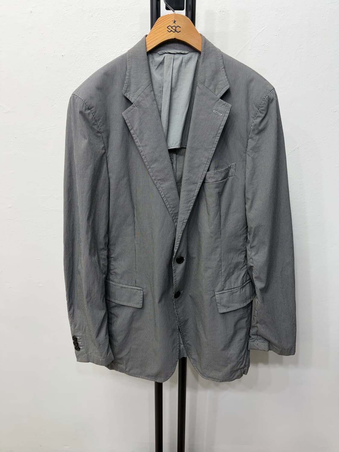 정품) 프라다 남성 스트라이프 패턴 남성 자켓 54(105) 상품이미지1