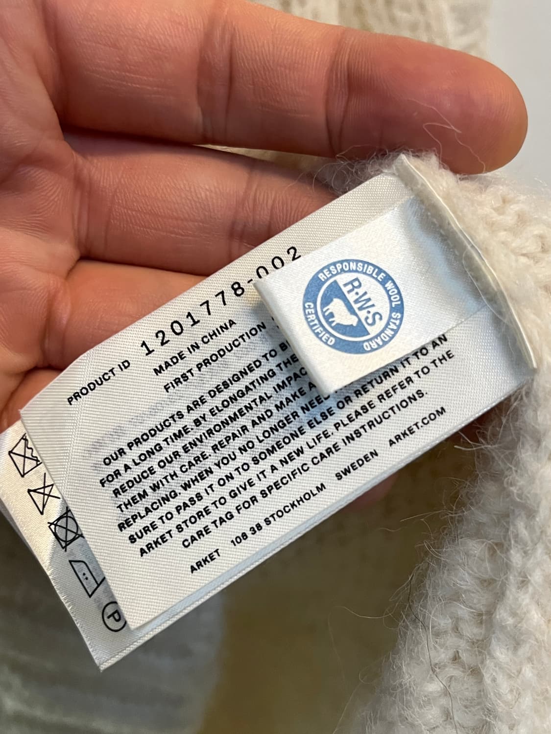 Arket 울 알파카 오버핏 케이블 스웨터 M 상품이미지5