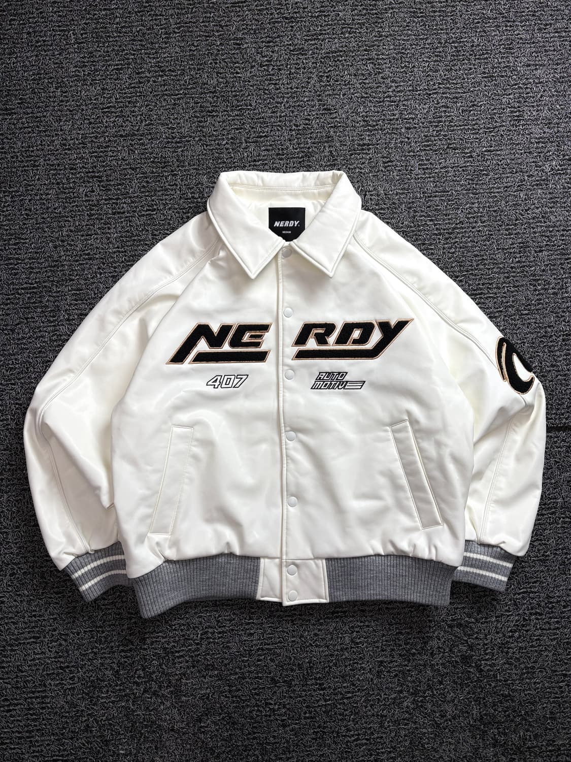 Nerdy 에코 빅로고 레이싱 비건 레더 자켓 2384 상품이미지2