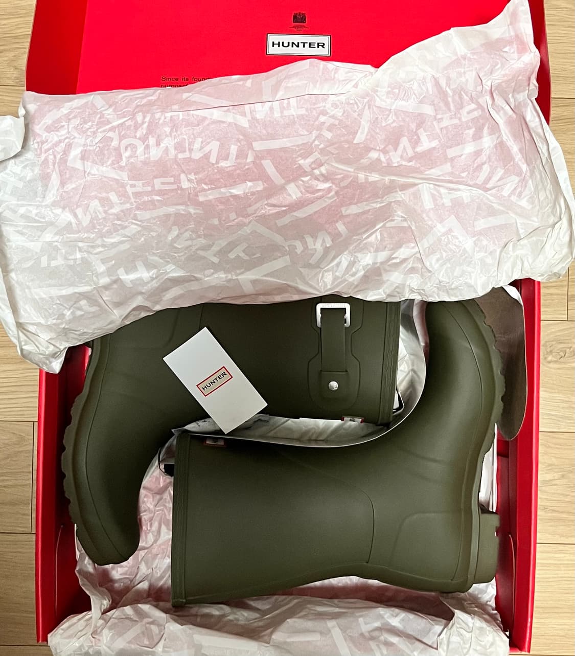 헌터 HUNTER 오리지널 숏 레인부츠 장화 올리브 240 상품이미지2