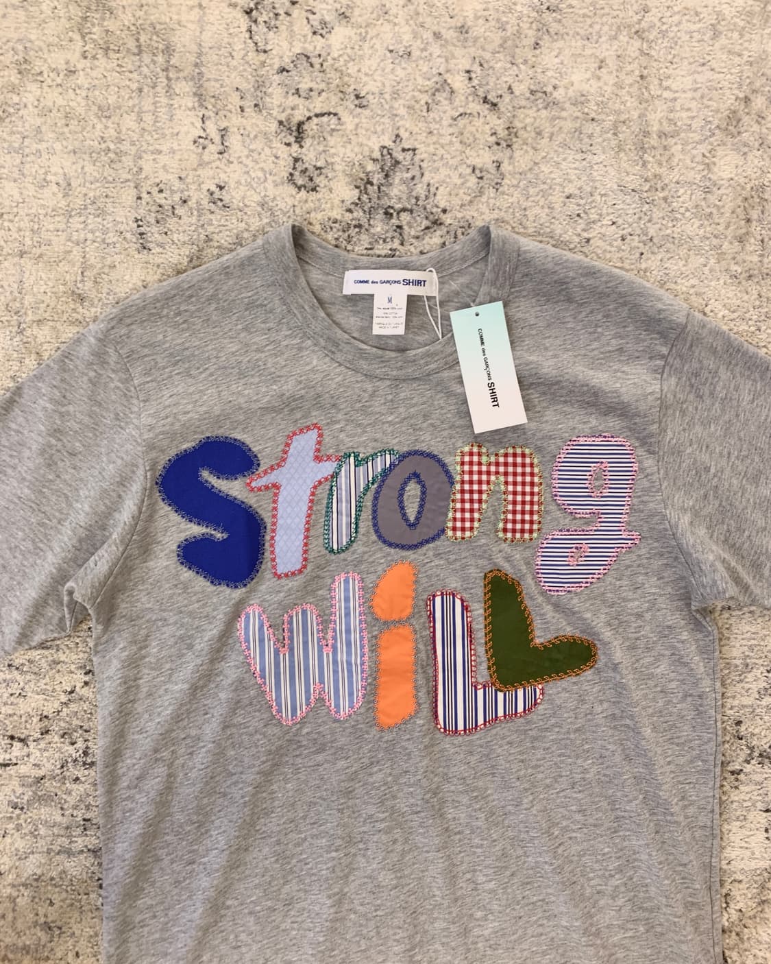 꼼데가르송 셔츠 strong will 패치 반팔 새상품 상품이미지5