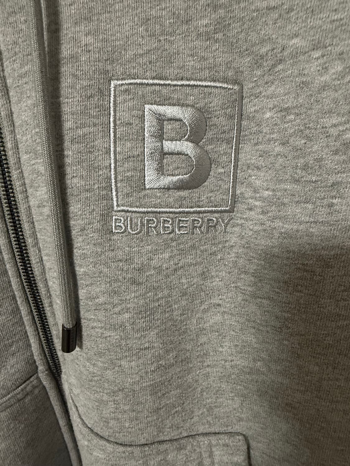버버리 B로고 후드집업 그레이 L 상품이미지2