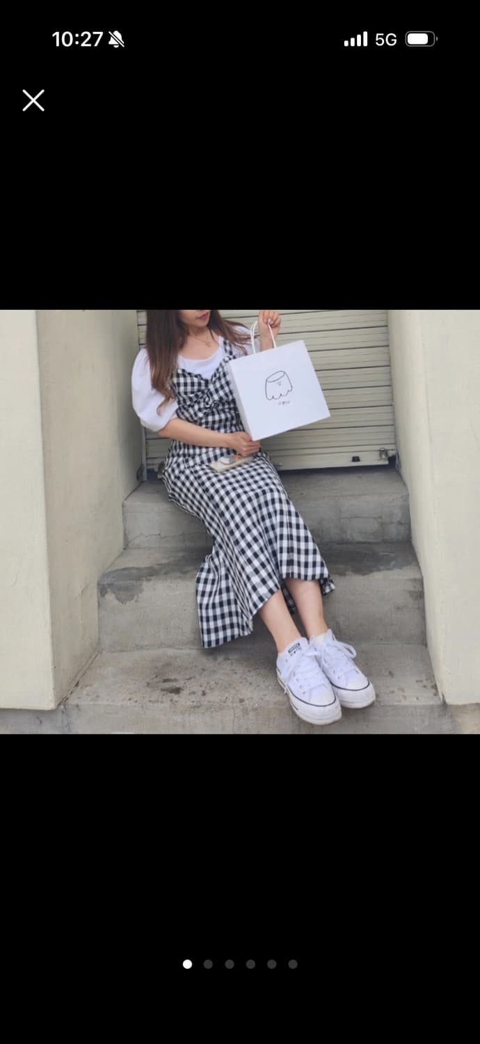 체크 머메이드원피스 상품이미지2