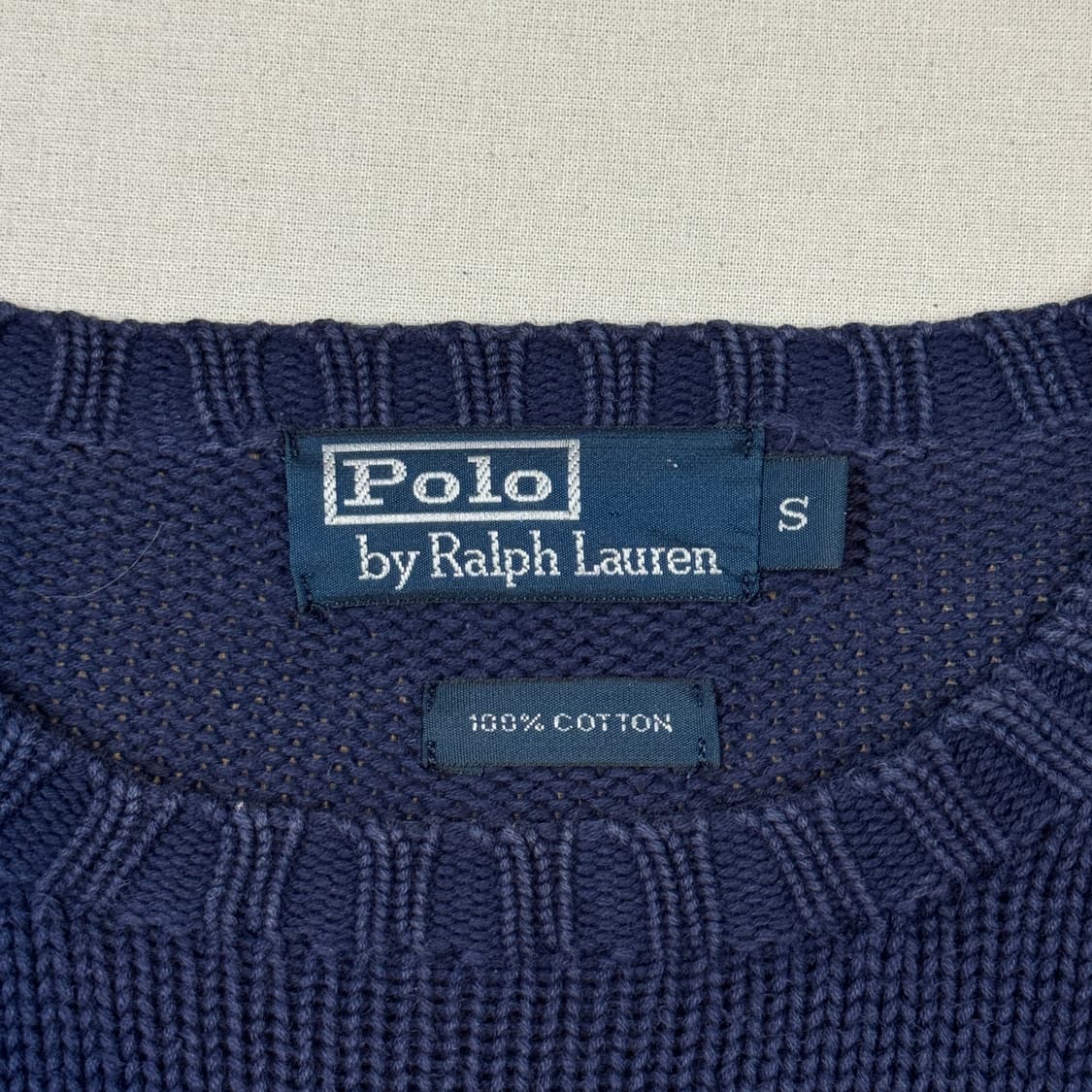 S) 폴로 랄프로렌 네이비 헤비코튼 라운드넥 니트 상품이미지6