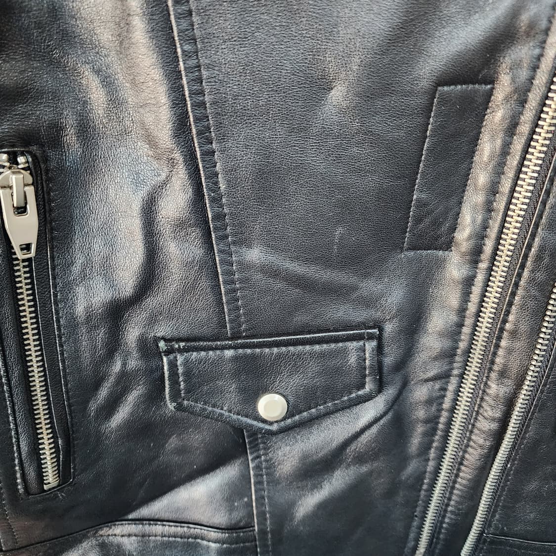 루나코어스 블랙 가죽 라이더 자켓 상품이미지4