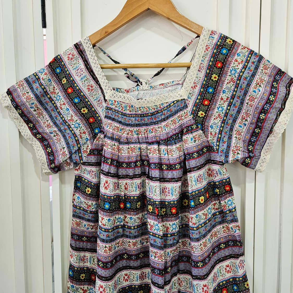 에스닉 플라워 패턴 레이스 포인트 원피스 상품이미지2